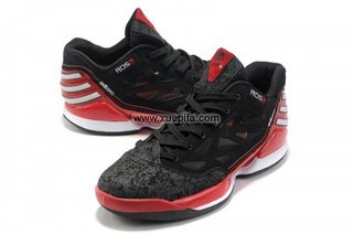 Adidas阿迪罗斯篮球鞋 2012adizero rose dominate low黑红色 男