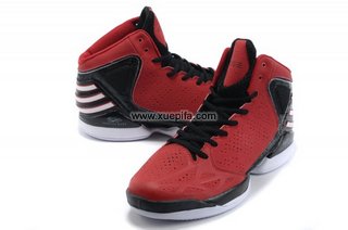 Adidas阿迪罗斯篮球鞋 2012adizero rose 季后赛红黑色 男