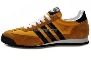 Adidas阿迪三叶草运动板鞋 2012新款陈冠希代言originals dragon黑黄色 男