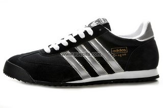 Adidas阿迪三叶草运动板鞋 2012新款陈冠希代言originals dragon黑银色 男