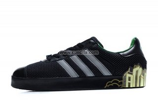 Adidas阿迪三叶草夜光城市 2012新款黑白色 男