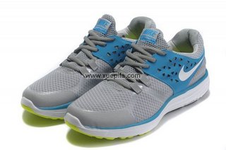 Nike耐克登月跑鞋 2012二代鸟巢冠希柏芝灰浅蓝色 男