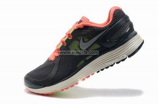 Nike耐克登月跑鞋 2012新款4.5代超轻透气减震灰黑桃红 女