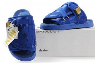 Visvim维维木陈冠希拖鞋 蓝金扣 男女