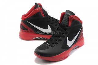 Nike耐克hyperdunk篮球鞋 2012新款格里芬战靴真拉丝黑红 男