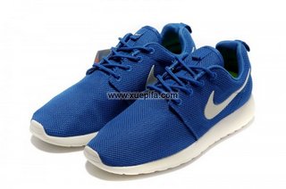 Nike耐克登月跑鞋 2012新款roshe run宝蓝灰 男