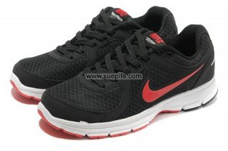 Nike耐克登月跑鞋 2012新款网面透气黑红 男