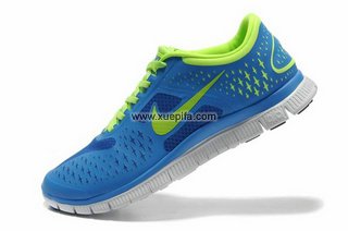 Nike耐克赤足跑鞋 2012新款4.0 V2自如驰骋蓝绿 男