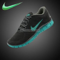 Nike耐克赤足跑鞋 秋冬新款3 Leather蓝黑 男女