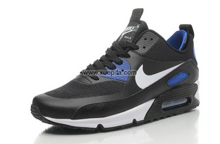 Air max跑鞋90双层鞋口黑蓝 男